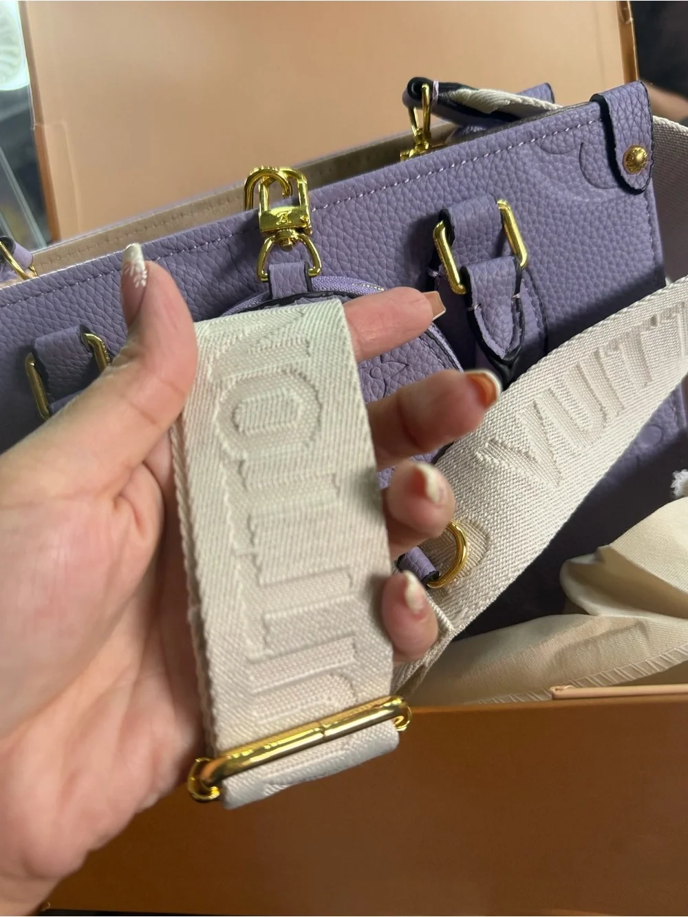 Lilac Embossed Top-Handle Tote - Luxury Inspired